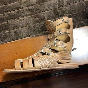 BedStu Aurelia Sandals Tan Rustic White